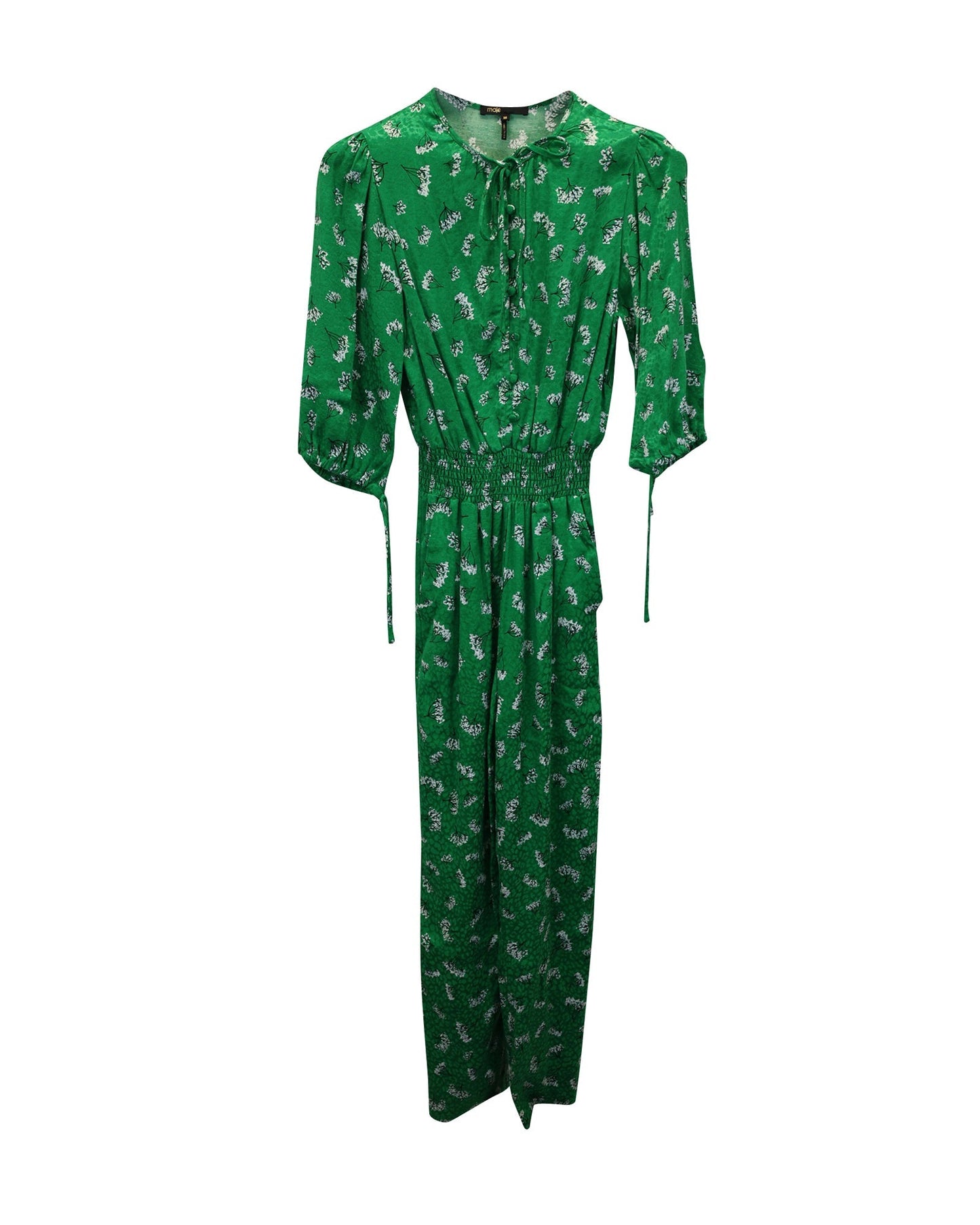Women's Maje Printed Jumpsuit in Green Viscose