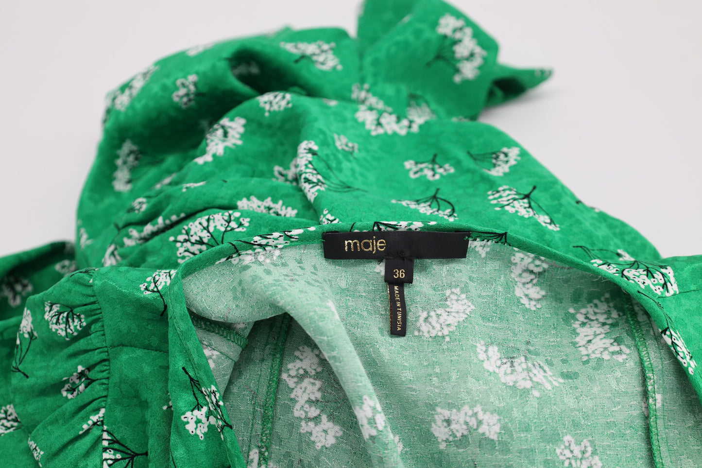 Women's Maje Printed Jumpsuit in Green Viscose