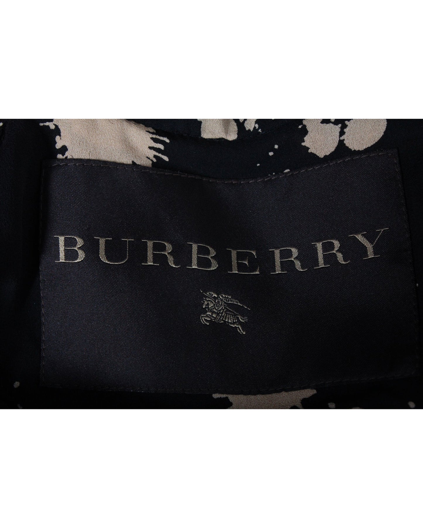 Women's Burberry Printed Long Sleeve Dress in Black Polyester