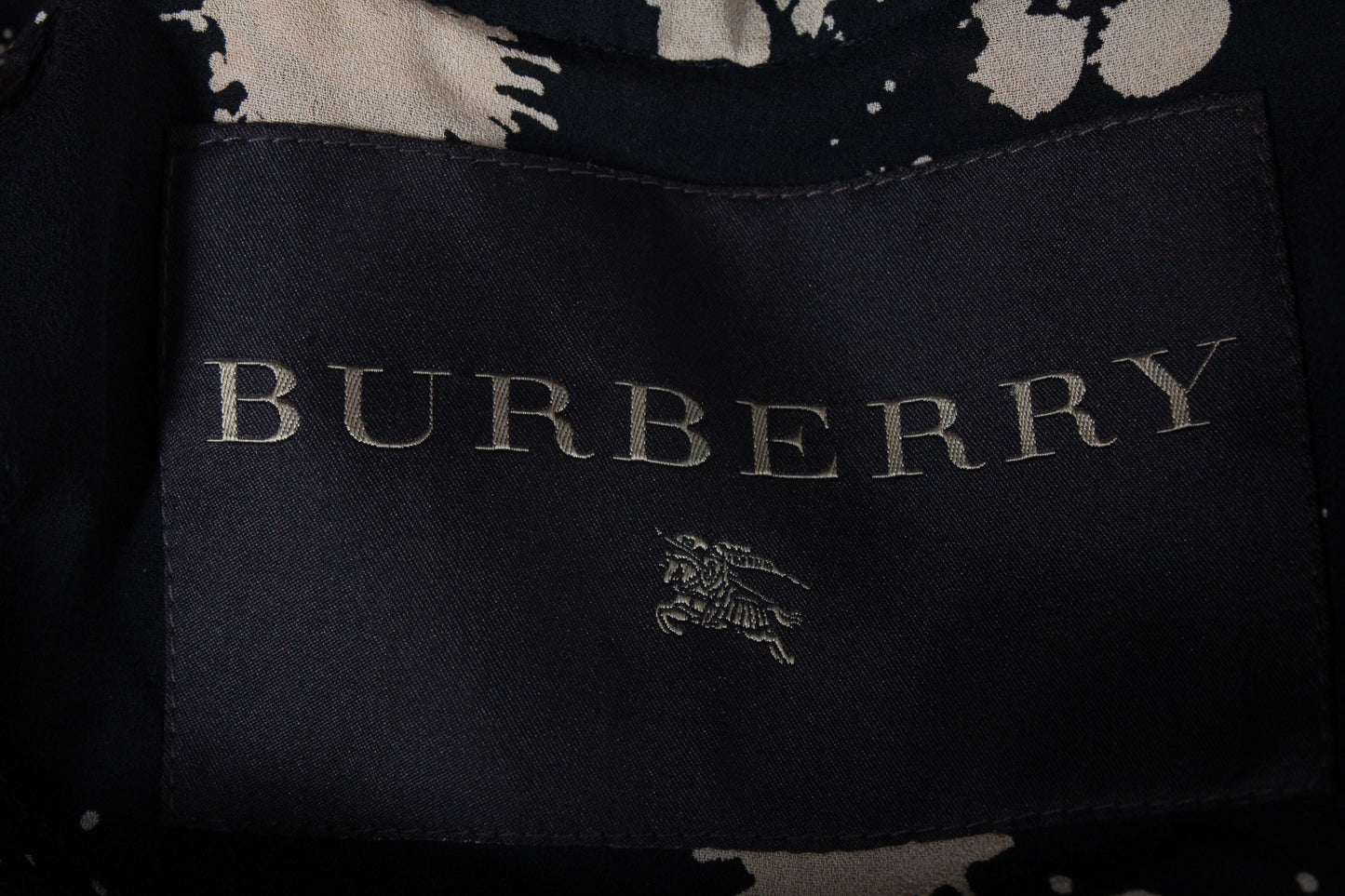 Women's Burberry Printed Long Sleeve Dress in Black Polyester