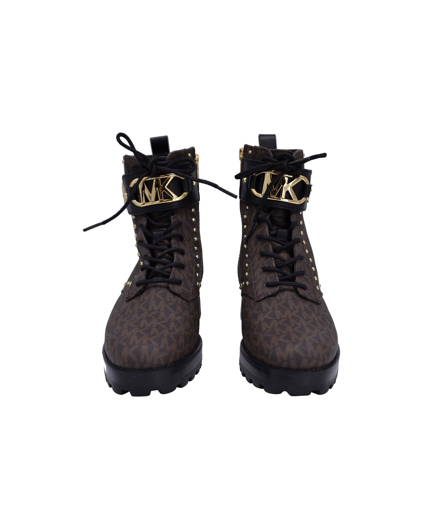 Women's Michael Kors Kincaid Lace-Up Boots in Brown Coated Canvas