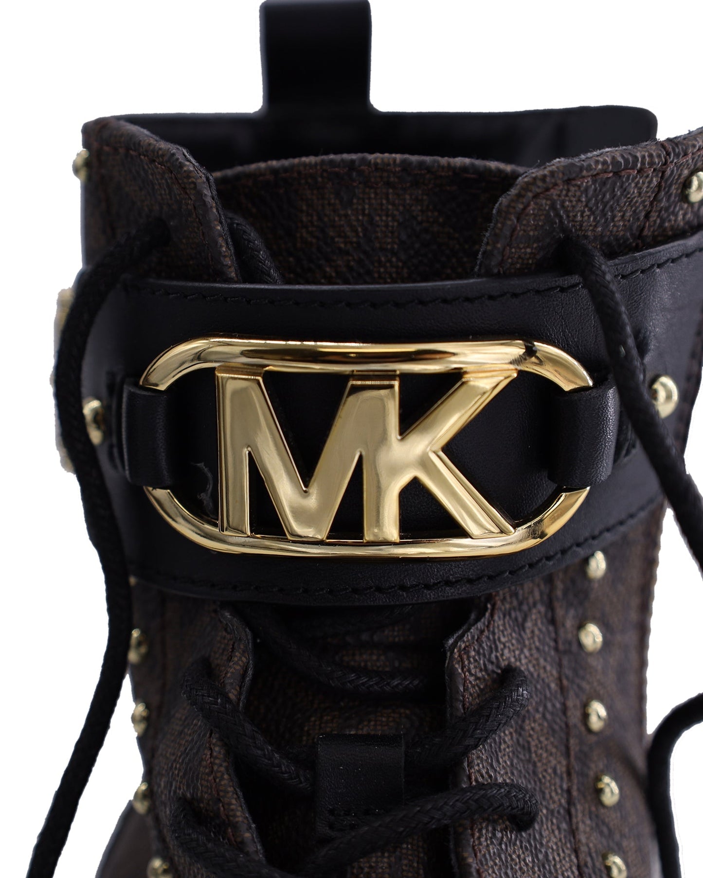 Women's Michael Kors Kincaid Lace-Up Boots in Brown Coated Canvas
