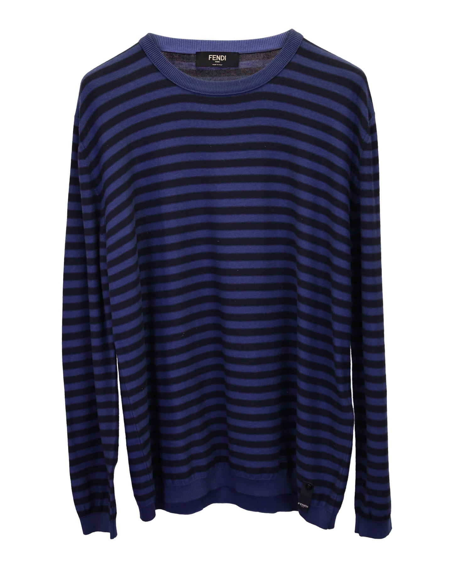 Men's Fendi Stripe Sweater in Blue Cashmere