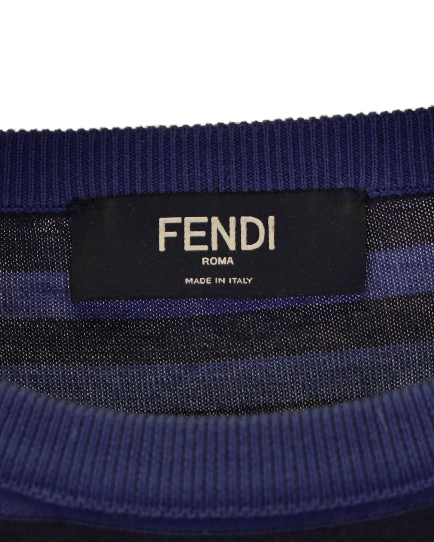 Men's Fendi Stripe Sweater in Blue Cashmere