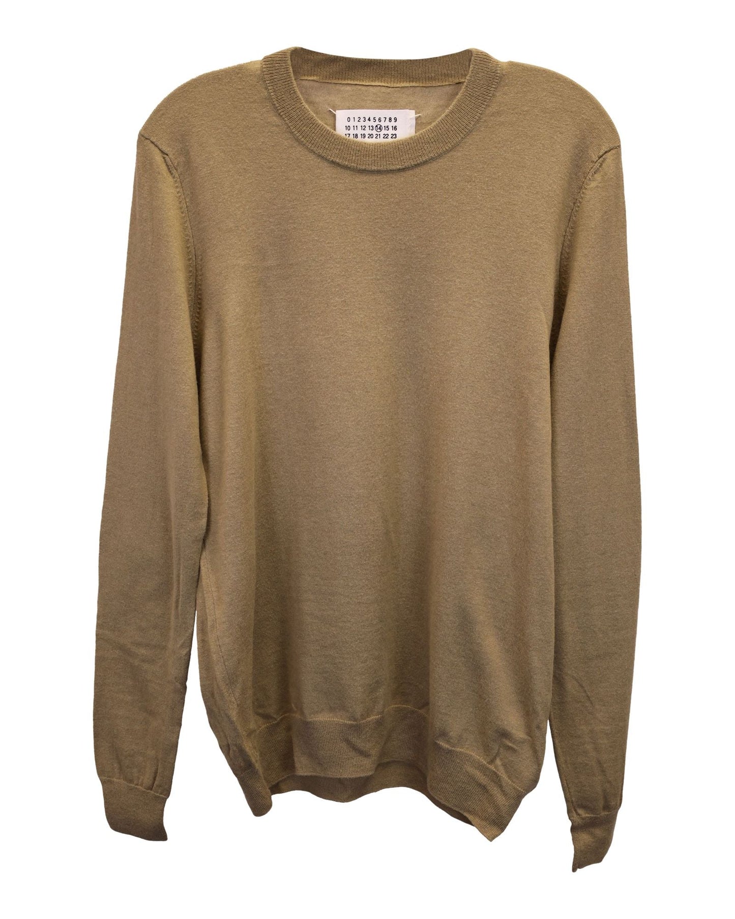 Men's Maison Margiela Crew Neck Sweater in Beige Wool