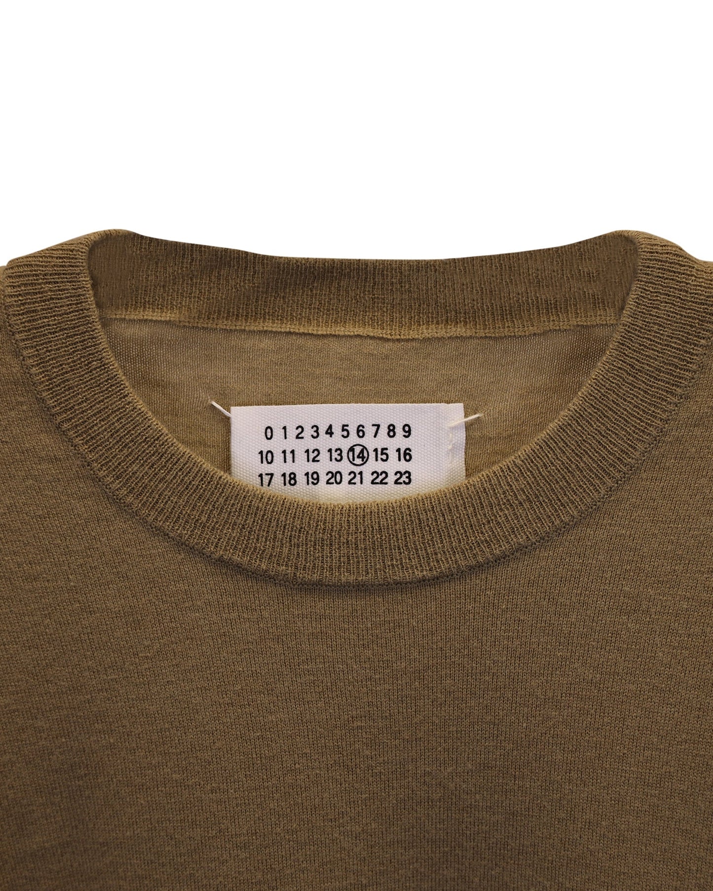 Men's Maison Margiela Crew Neck Sweater in Beige Wool