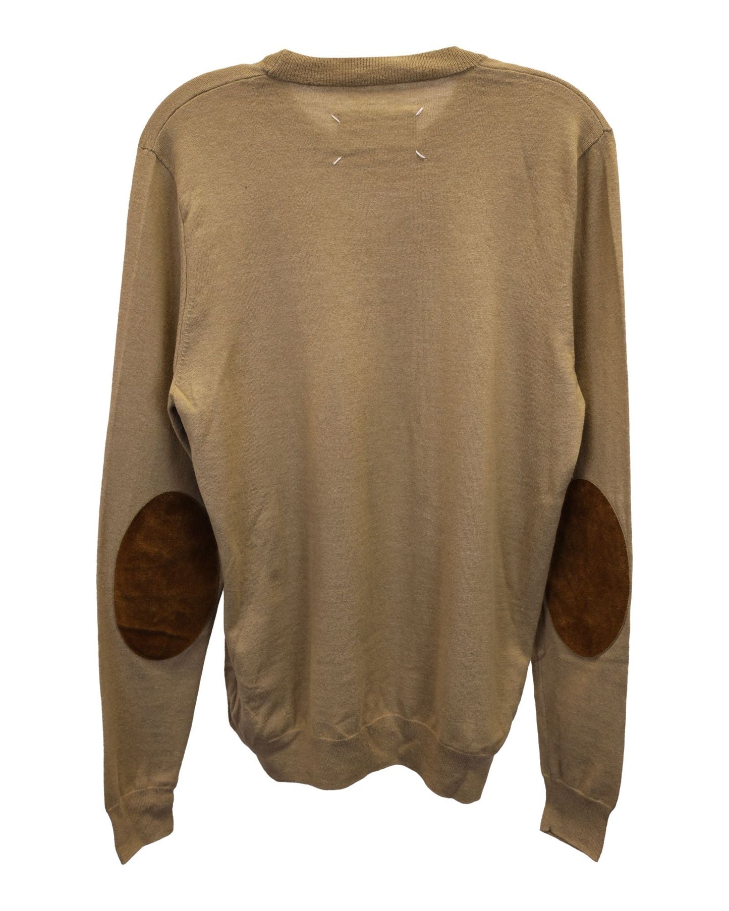 Men's Maison Margiela Crew Neck Sweater in Beige Wool
