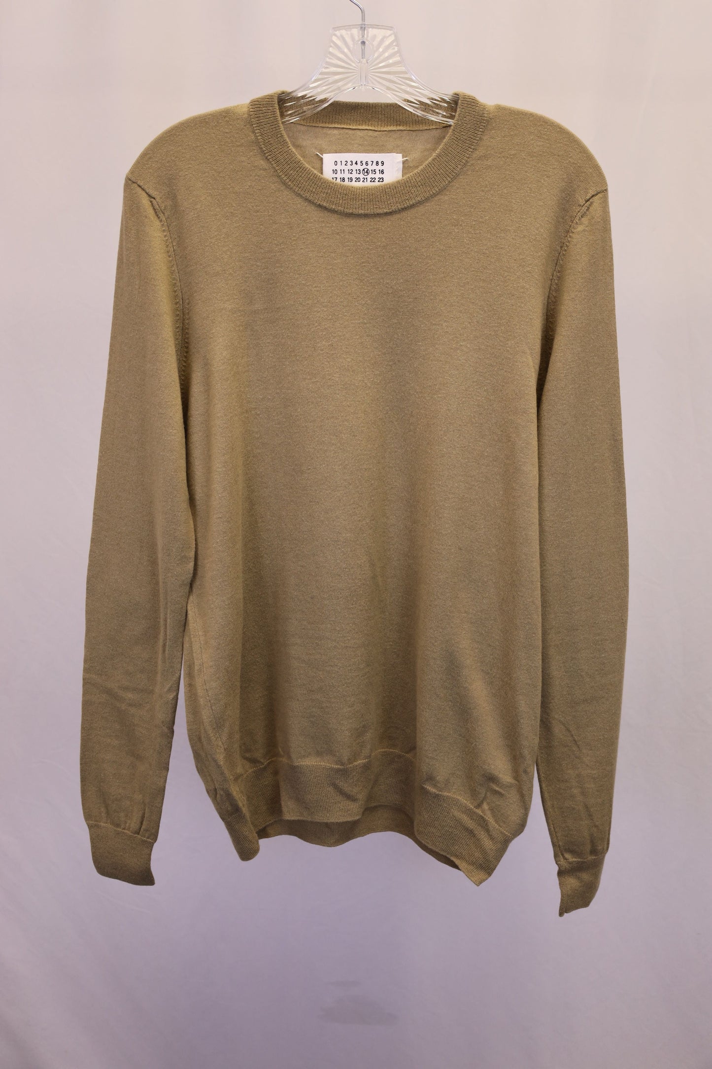 Men's Maison Margiela Crew Neck Sweater in Beige Wool