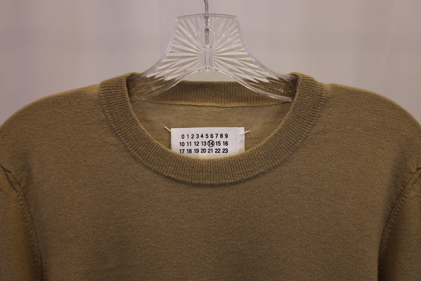 Men's Maison Margiela Crew Neck Sweater in Beige Wool
