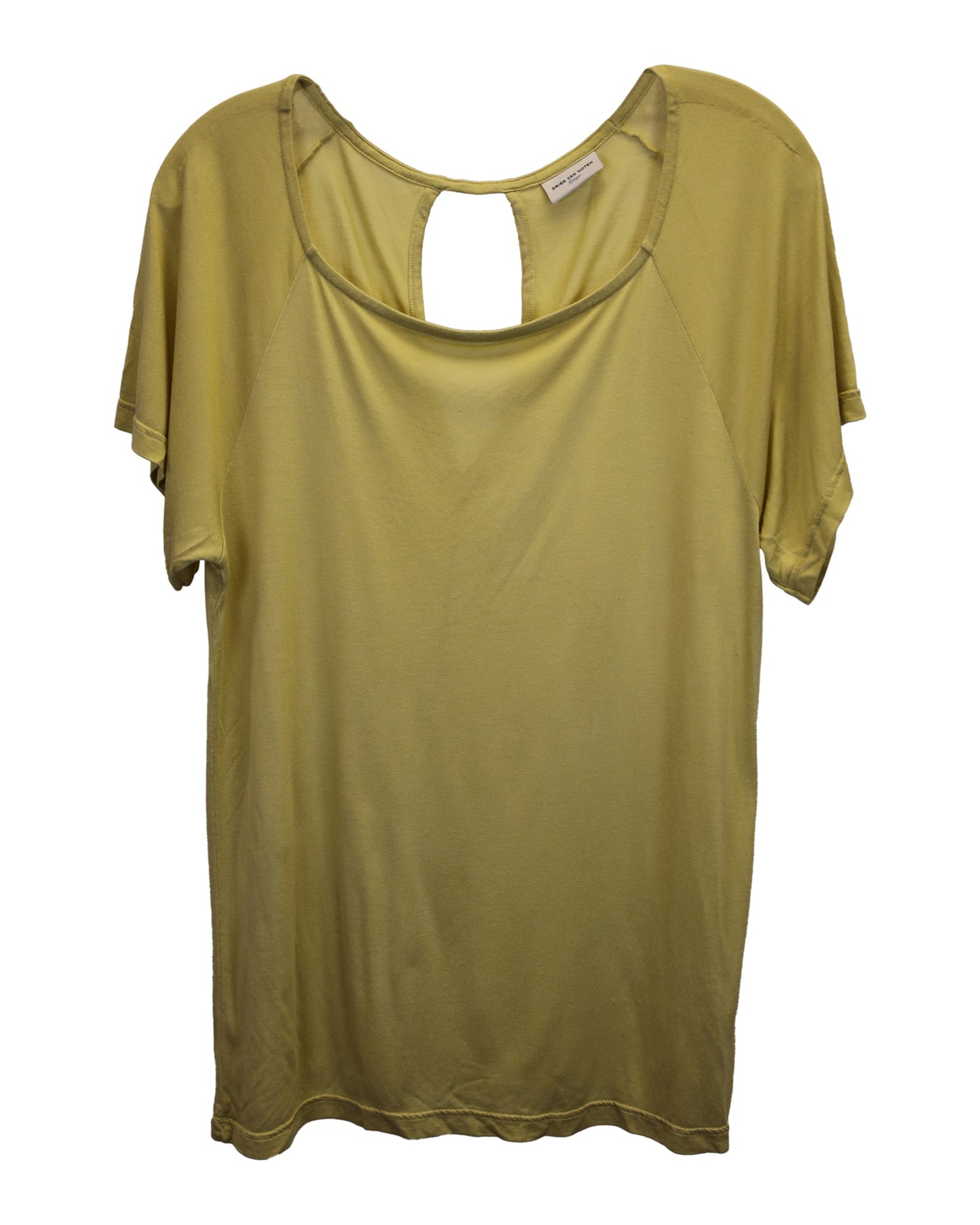 Women's Dries Van Noten Cut-Out Back Top in Yellow Cotton