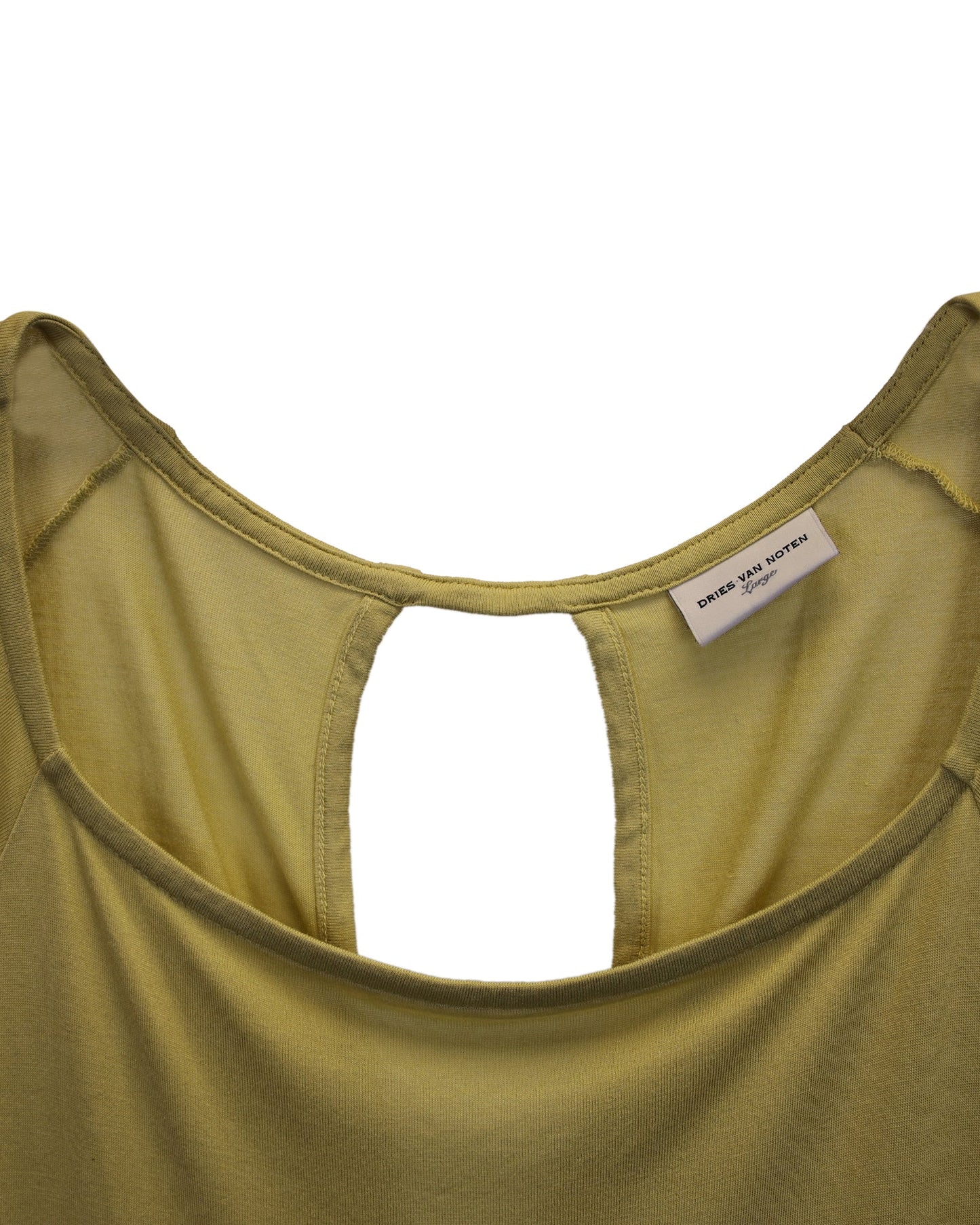 Women's Dries Van Noten Cut-Out Back Top in Yellow Cotton
