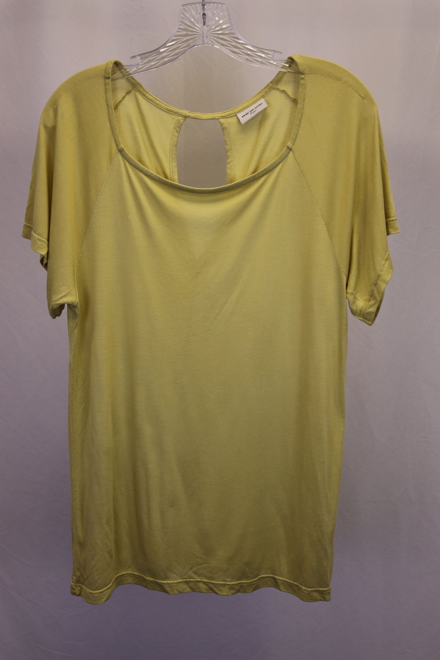 Women's Dries Van Noten Cut-Out Back Top in Yellow Cotton