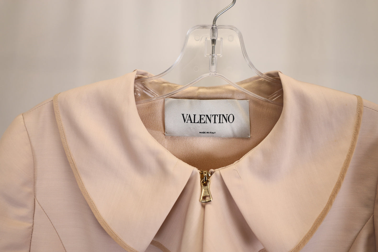 Women's Valentino Garavani Ruffle Front Jacket in Beige Wool