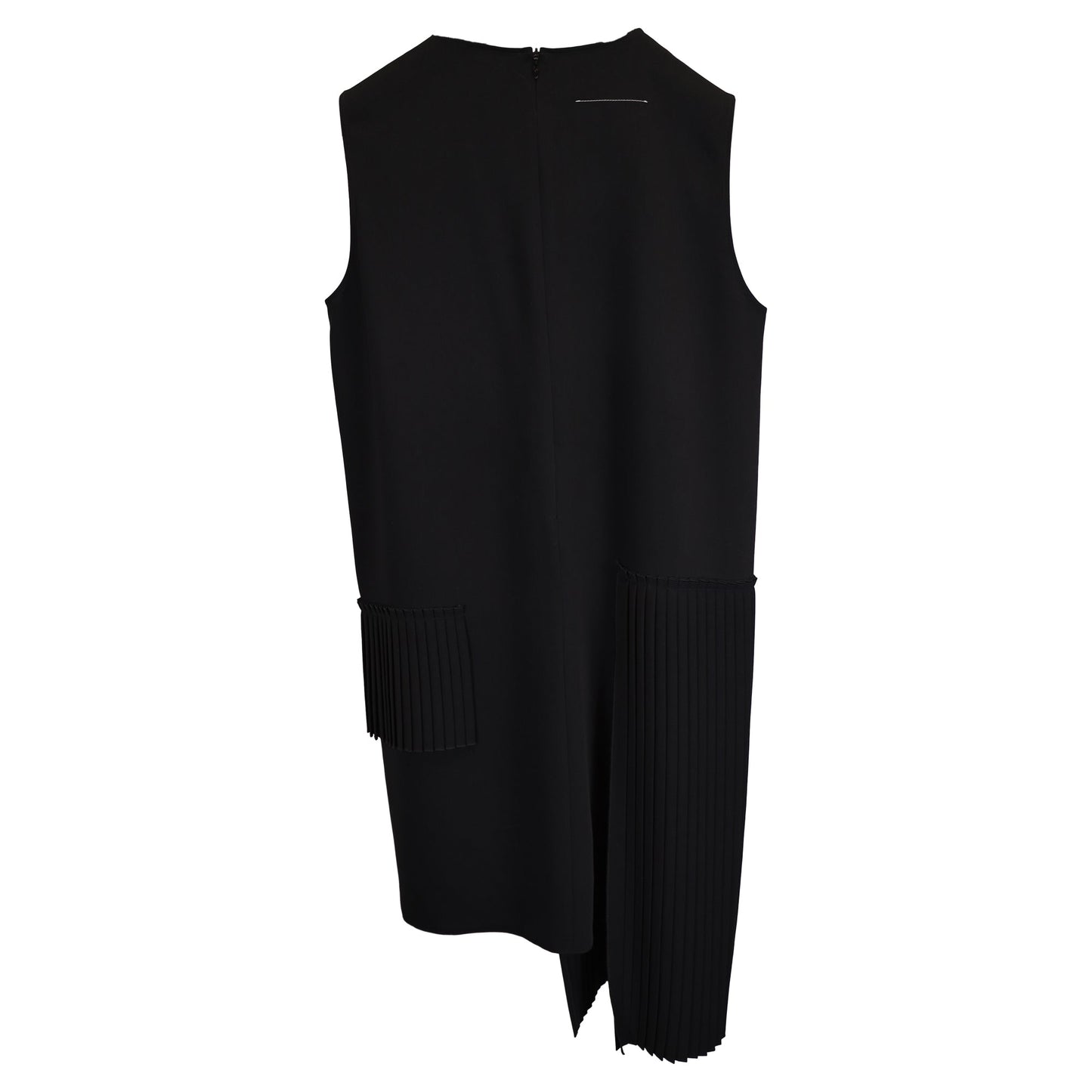 Women's MM6 Maison Margiela Pleated Dress in Black Polyester