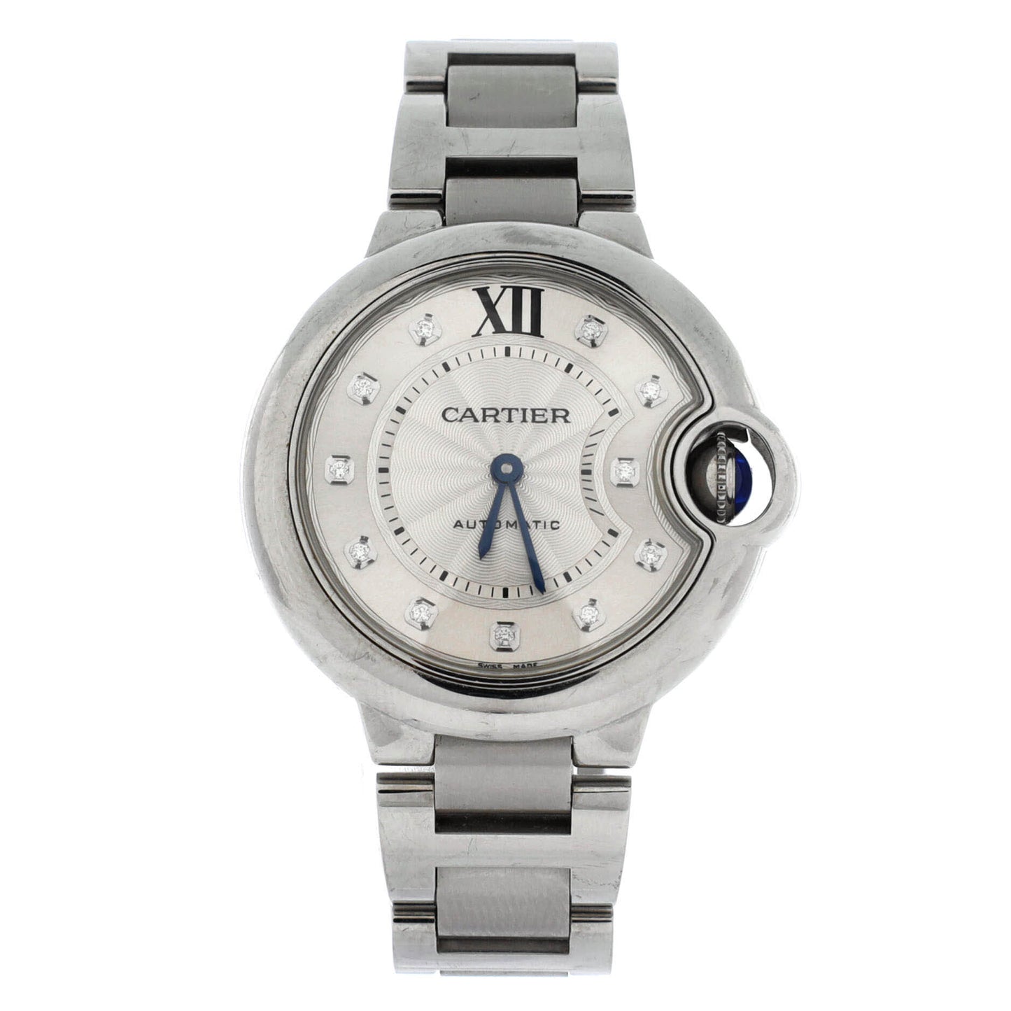 Ballon Bleu de Cartier Automatic Watch Stainless Steel with Diamond Markers 33