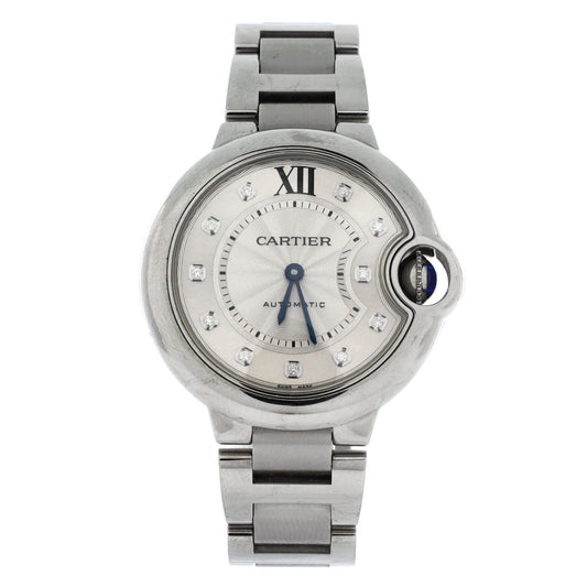 Ballon Bleu de Cartier Automatic Watch Stainless Steel with Diamond Markers 33