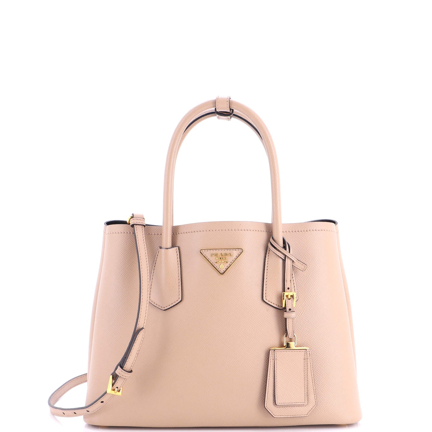 Cuir Double Tote Saffiano Leather Small