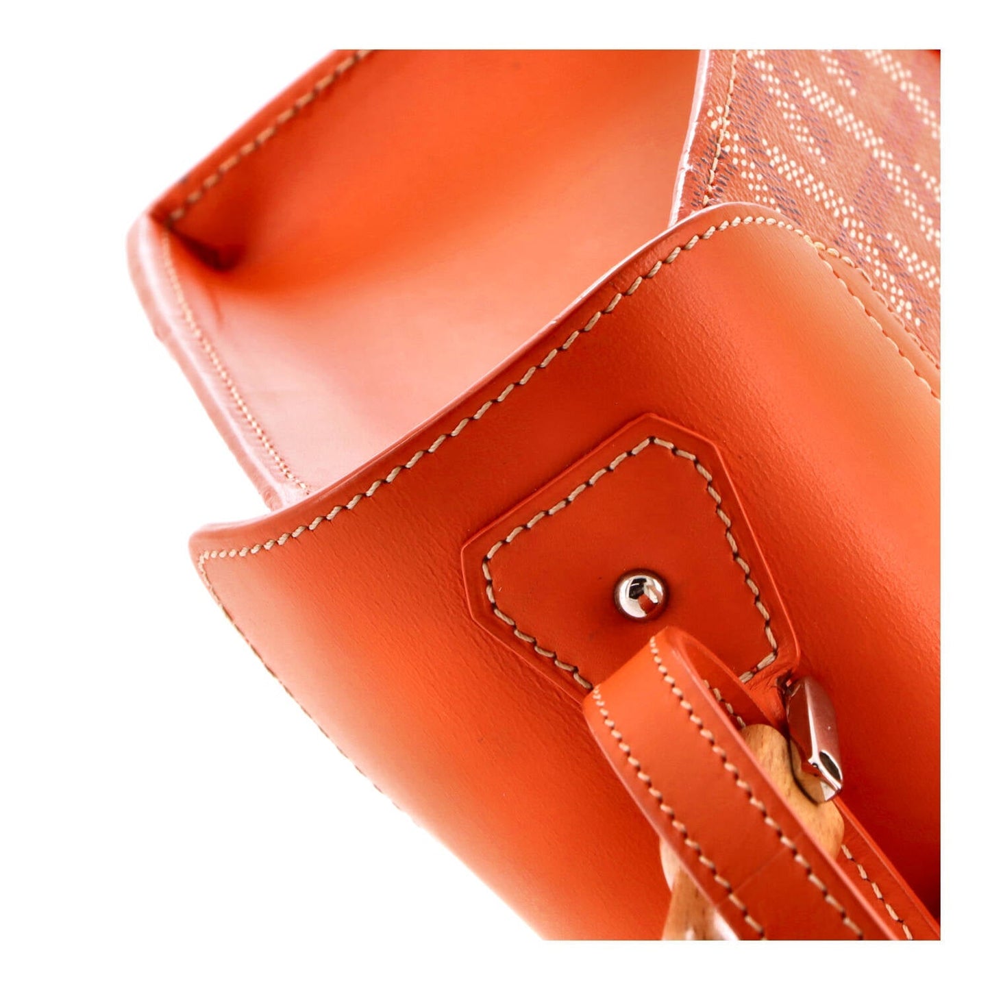 Structured Saigon Top Handle Bag Coated Canvas with Leather Mini
