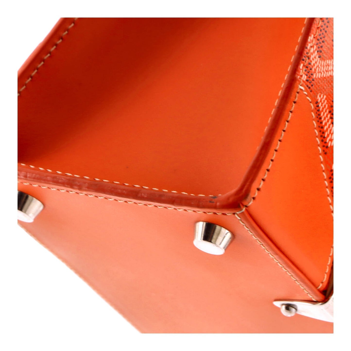 Structured Saigon Top Handle Bag Coated Canvas with Leather Mini