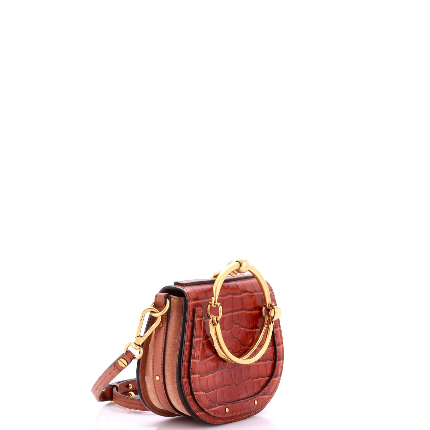 Nile Crossbody Bag Crocodile Embossed Leather Small