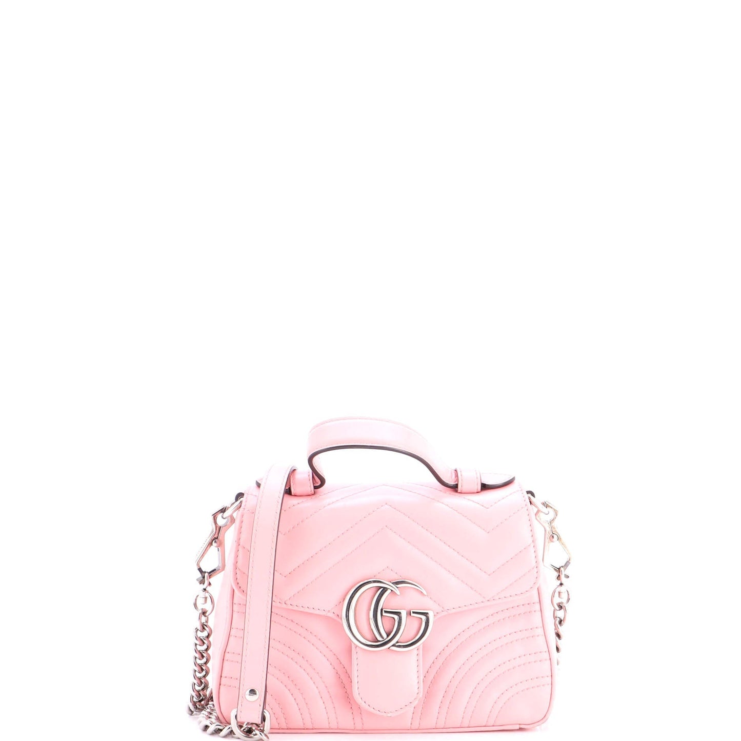 GG Marmont Top Handle Flap Bag Matelasse Leather Mini