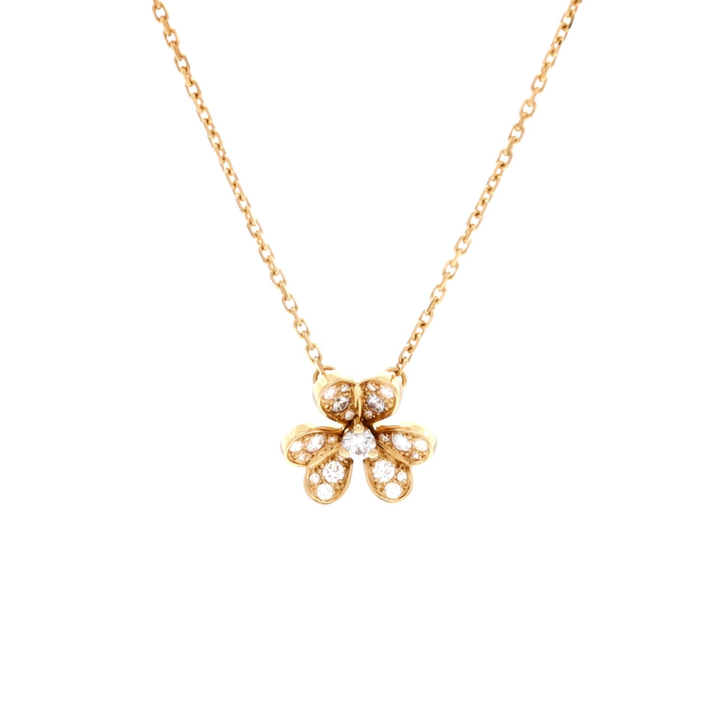 Frivole Pendant Necklace 18K Yellow Gold with Pave Diamonds Mini