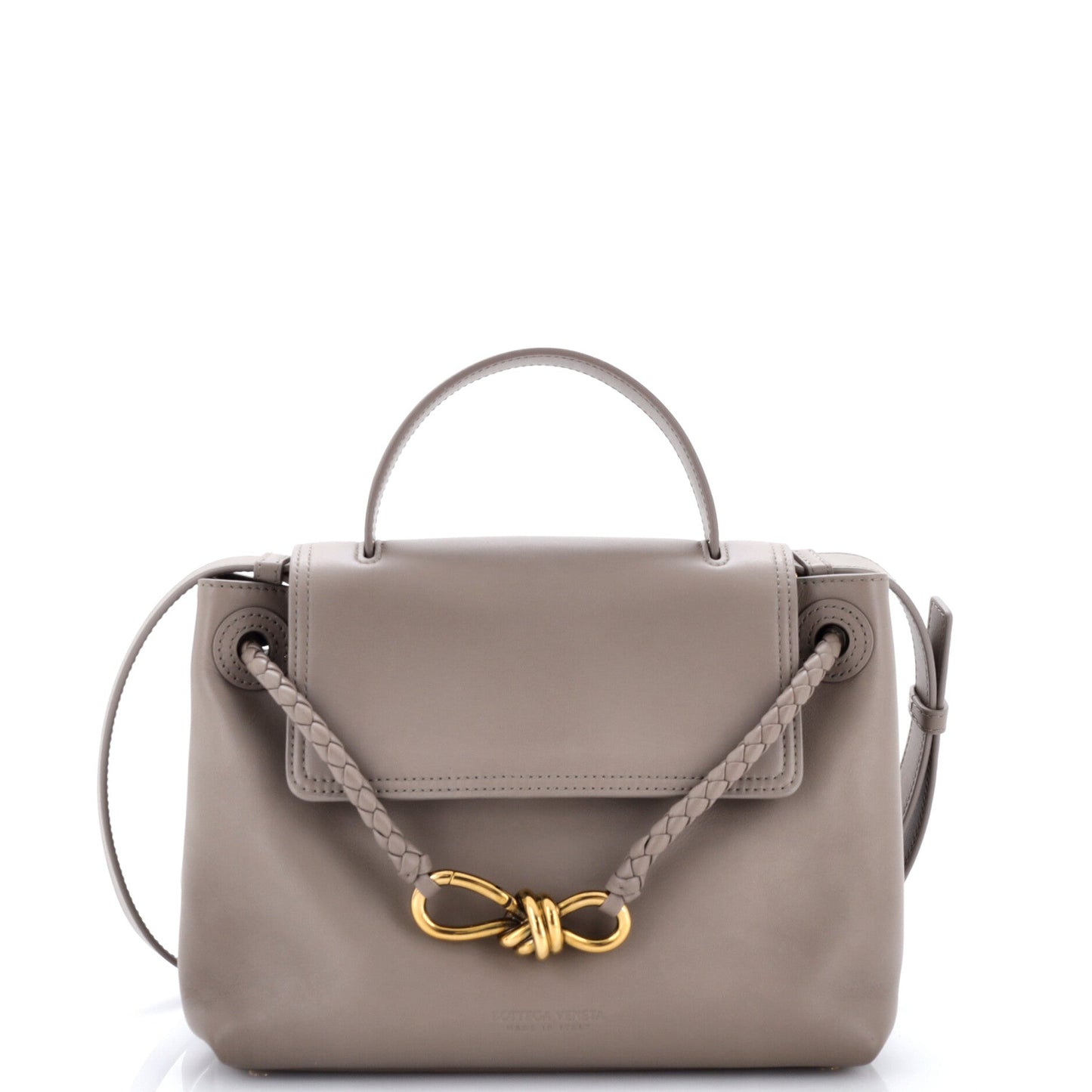 Ciao Ciao Top Handle Bag Leather with Intrecciato Detail Small