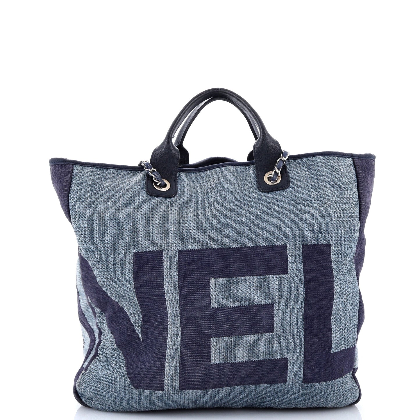 Deauville Logo Shopping Tote Printed Raffia Large