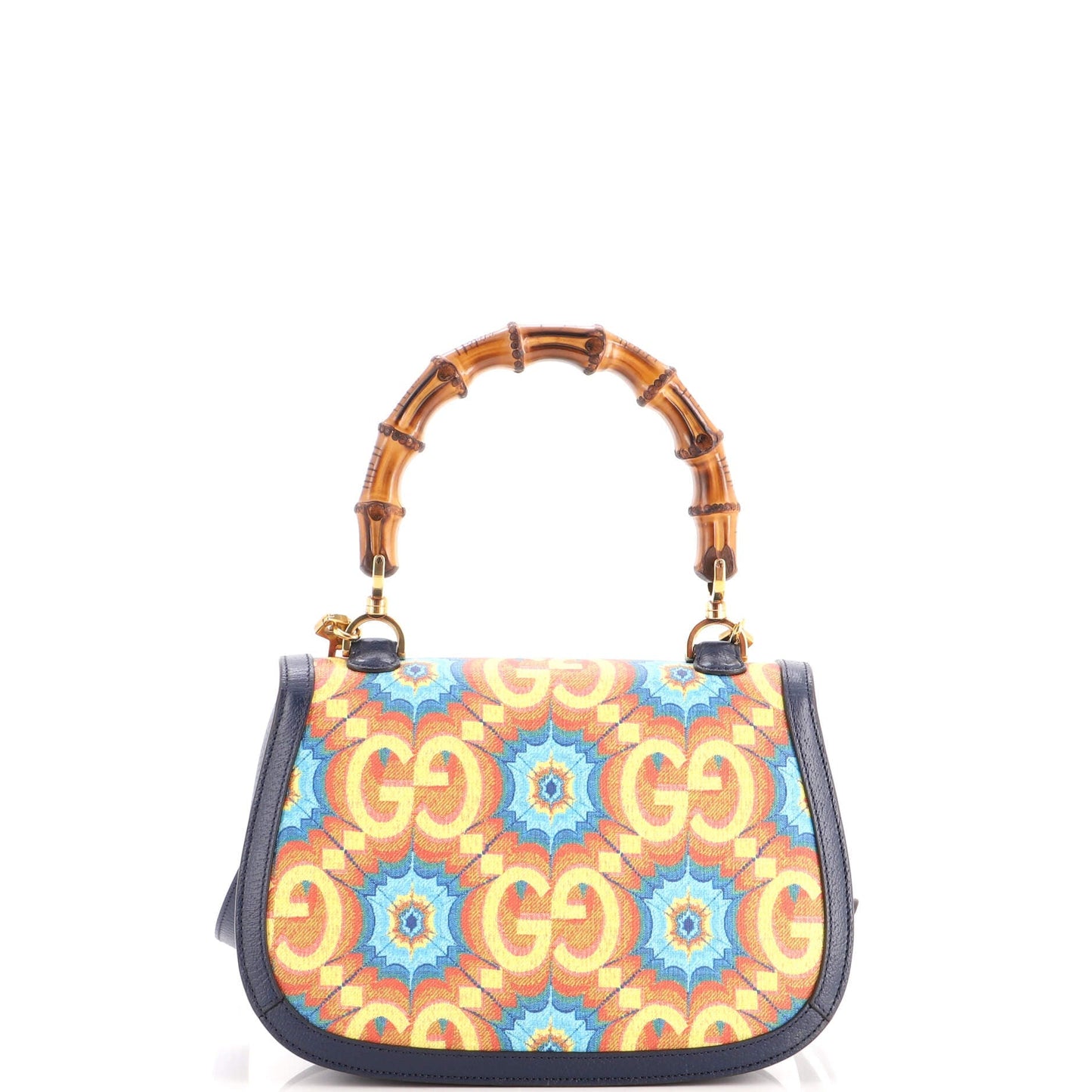 Bamboo 1947 Top Handle Bag Kaleidoscope Print GG Coated Canvas Medium