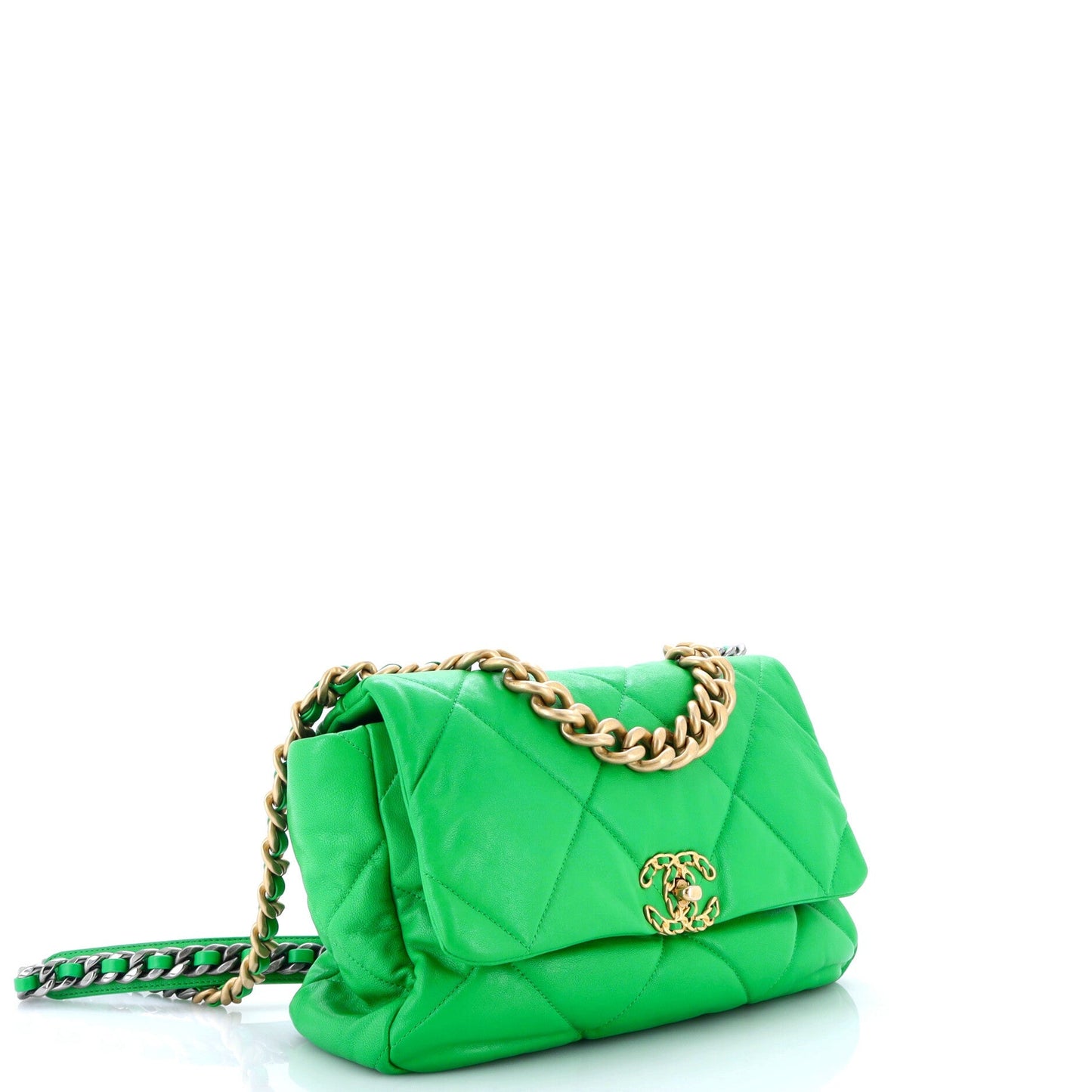 19 Flap Bag Quilted Leather Large