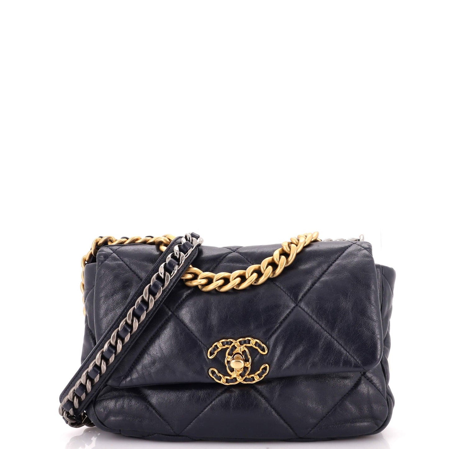 19 Flap Bag Quilted Leather Medium