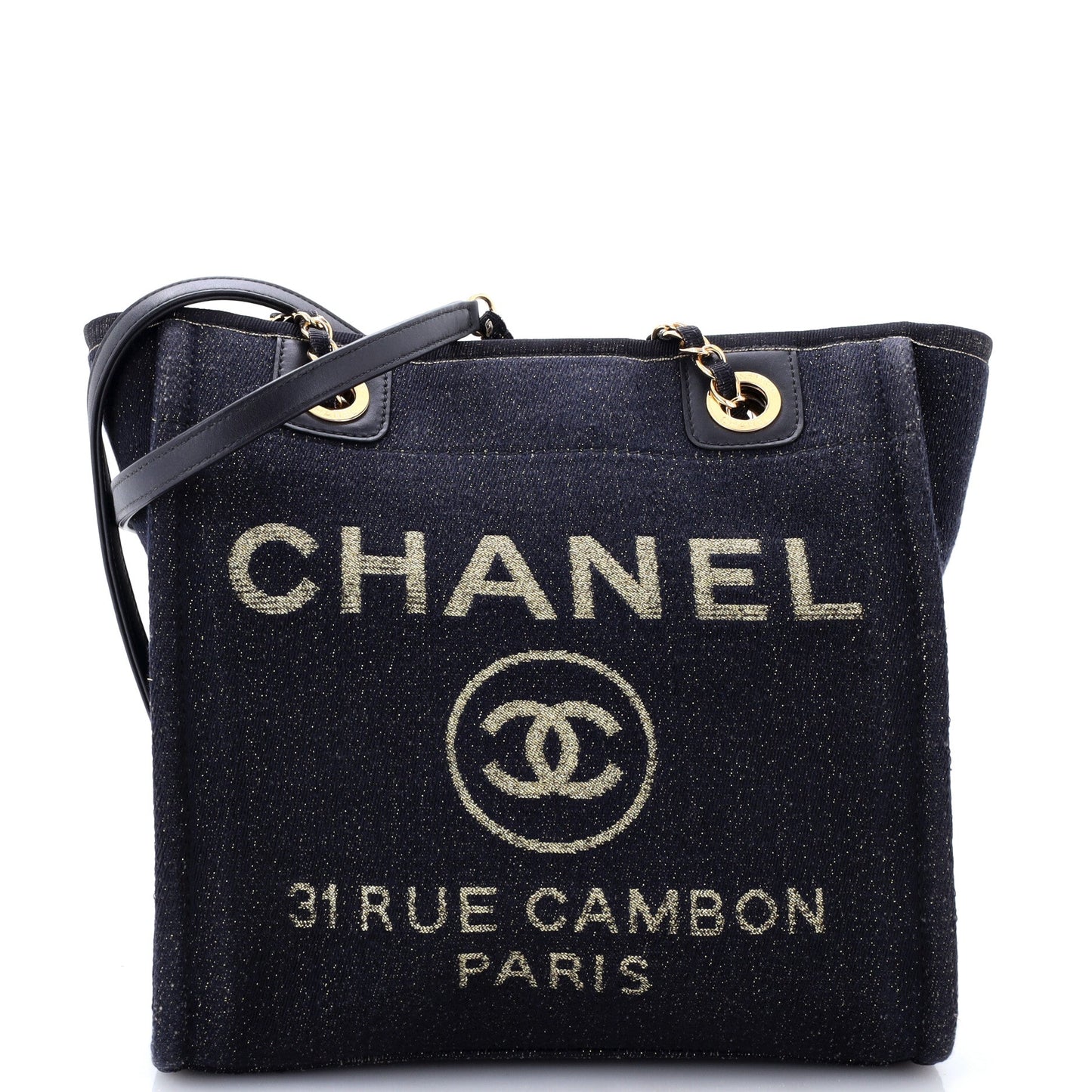 North South Deauville Tote Raffia with Glitter Detail Small