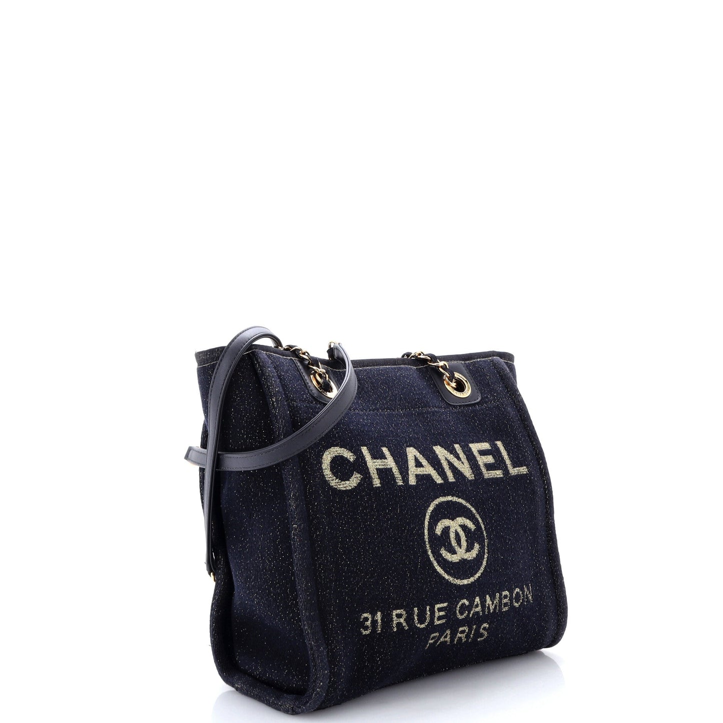 North South Deauville Tote Raffia with Glitter Detail Small