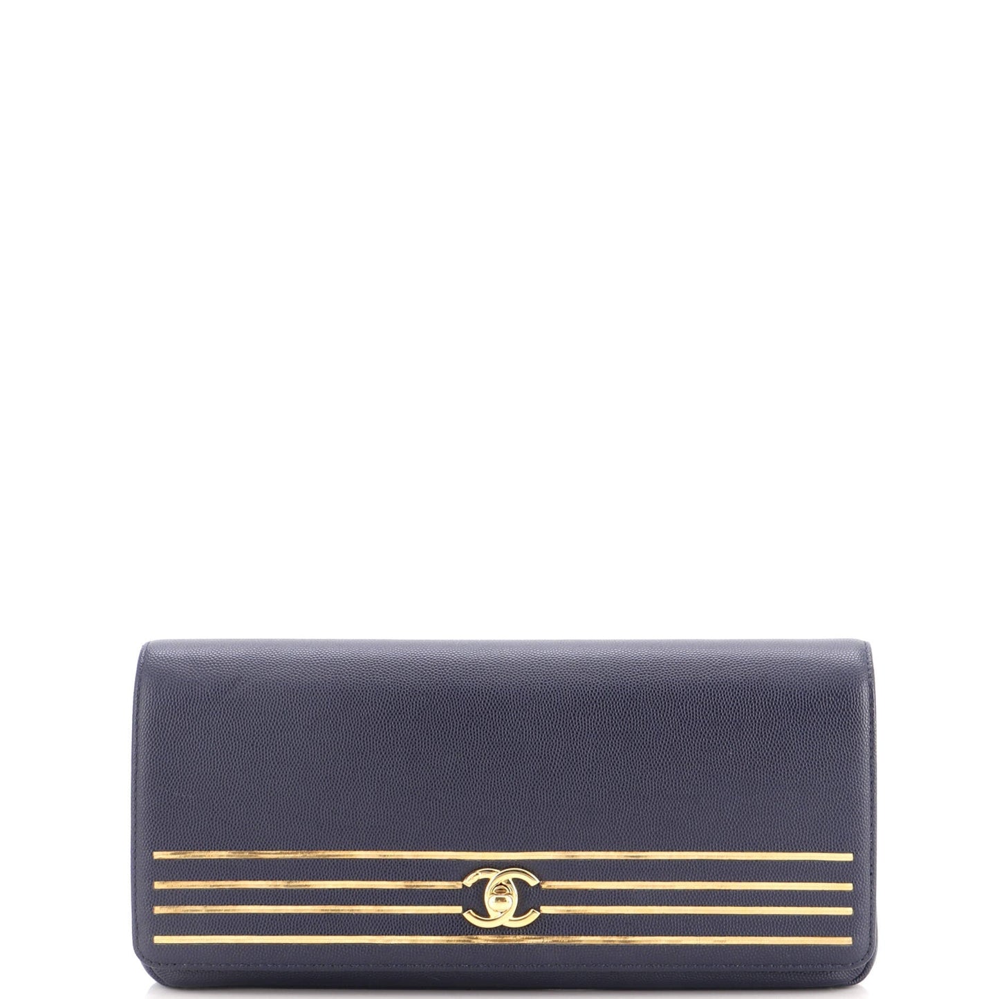 Captain Gold Clutch Embroidered Caviar