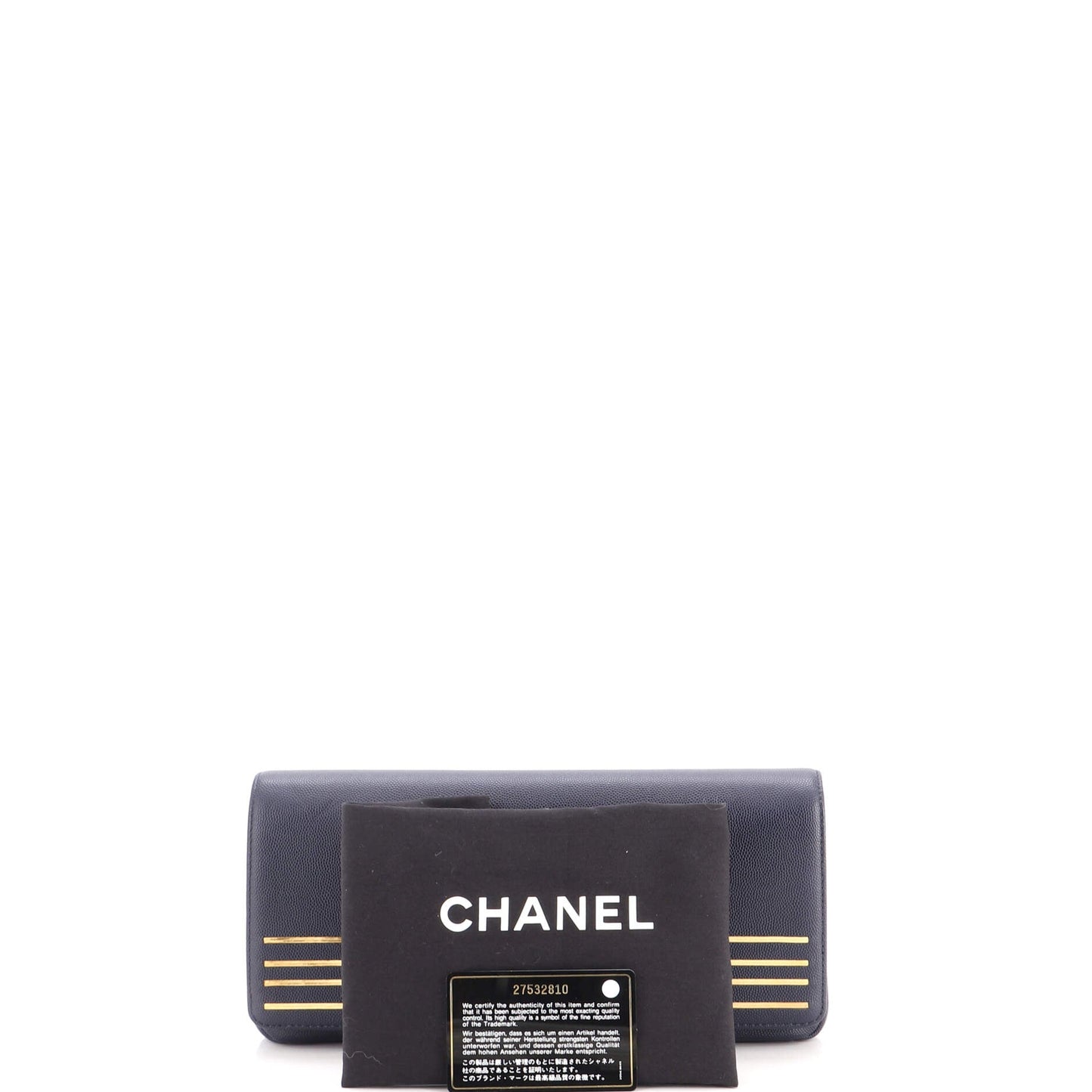 Captain Gold Clutch Embroidered Caviar