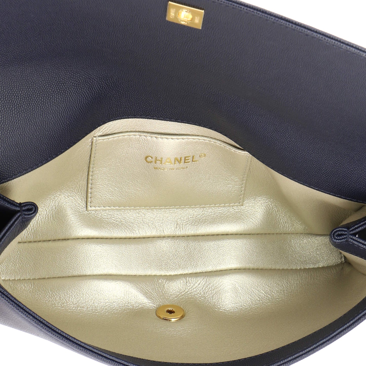 Captain Gold Clutch Embroidered Caviar
