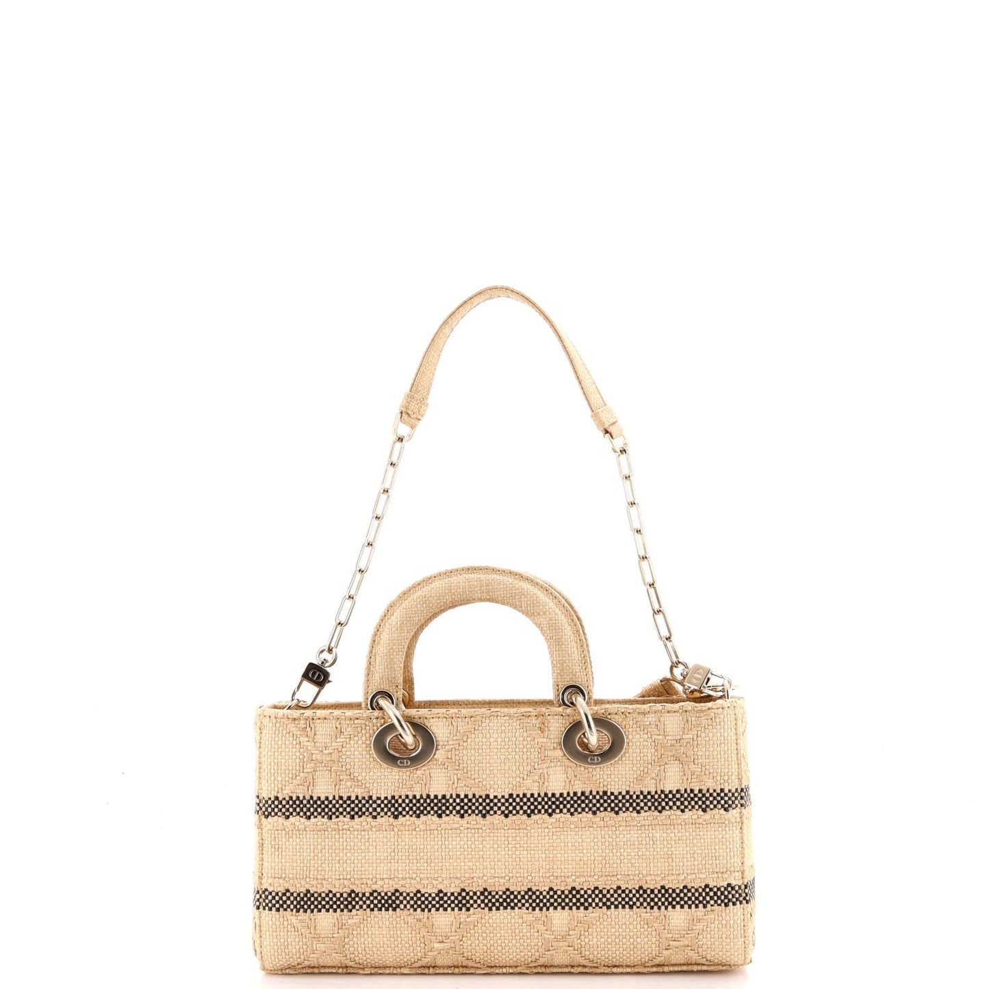Lady D-Joy Bag Cannage Embroidered Raffia Medium