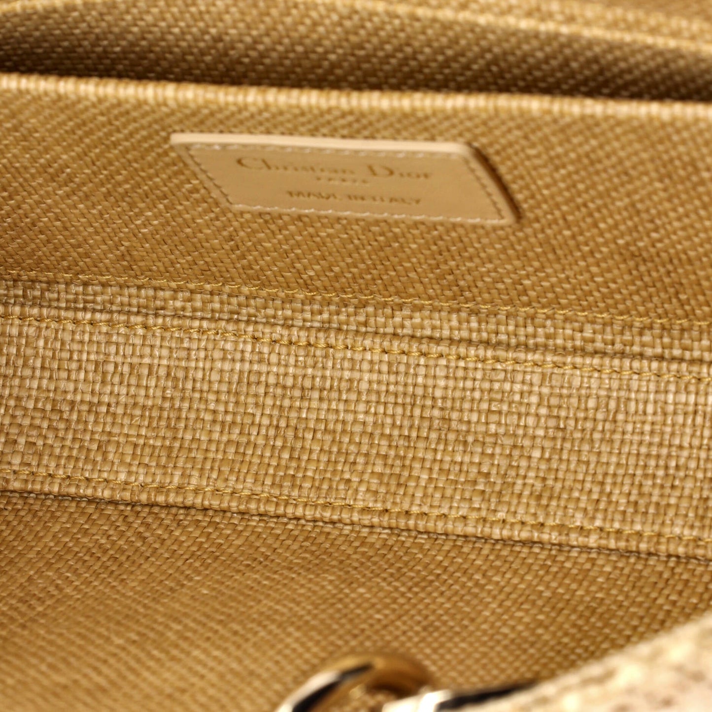 Lady D-Joy Bag Cannage Embroidered Raffia Medium
