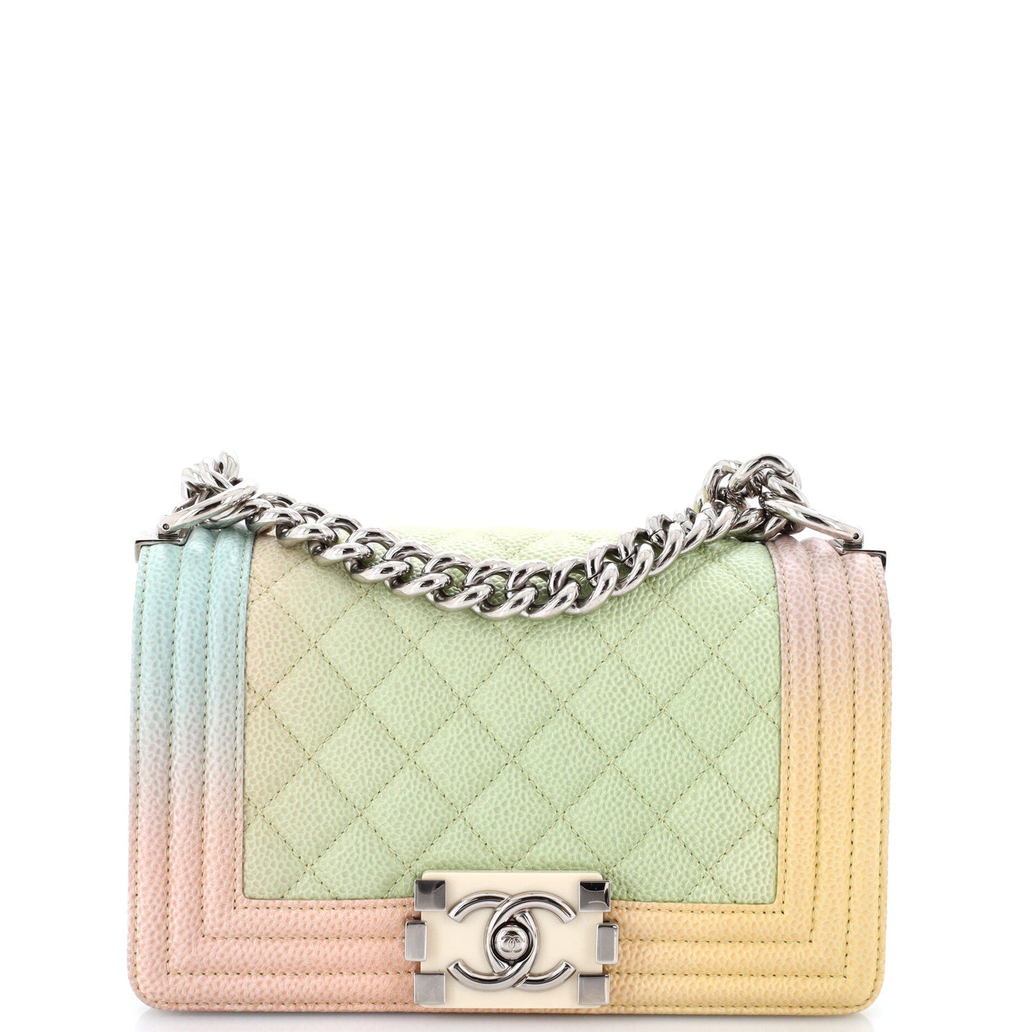Rainbow Boy Flap Bag Quilted Painted Caviar Small