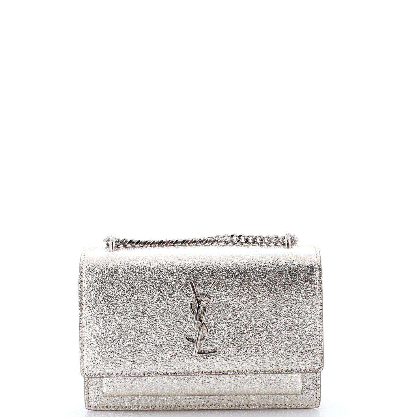 Sunset Crossbody Bag Crackled Metallic Leather Small