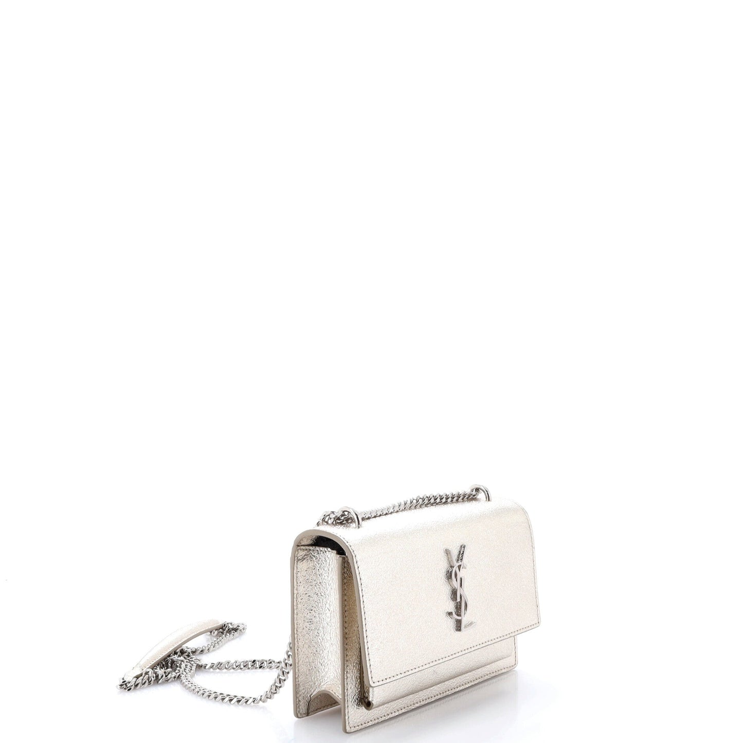 Sunset Crossbody Bag Crackled Metallic Leather Small