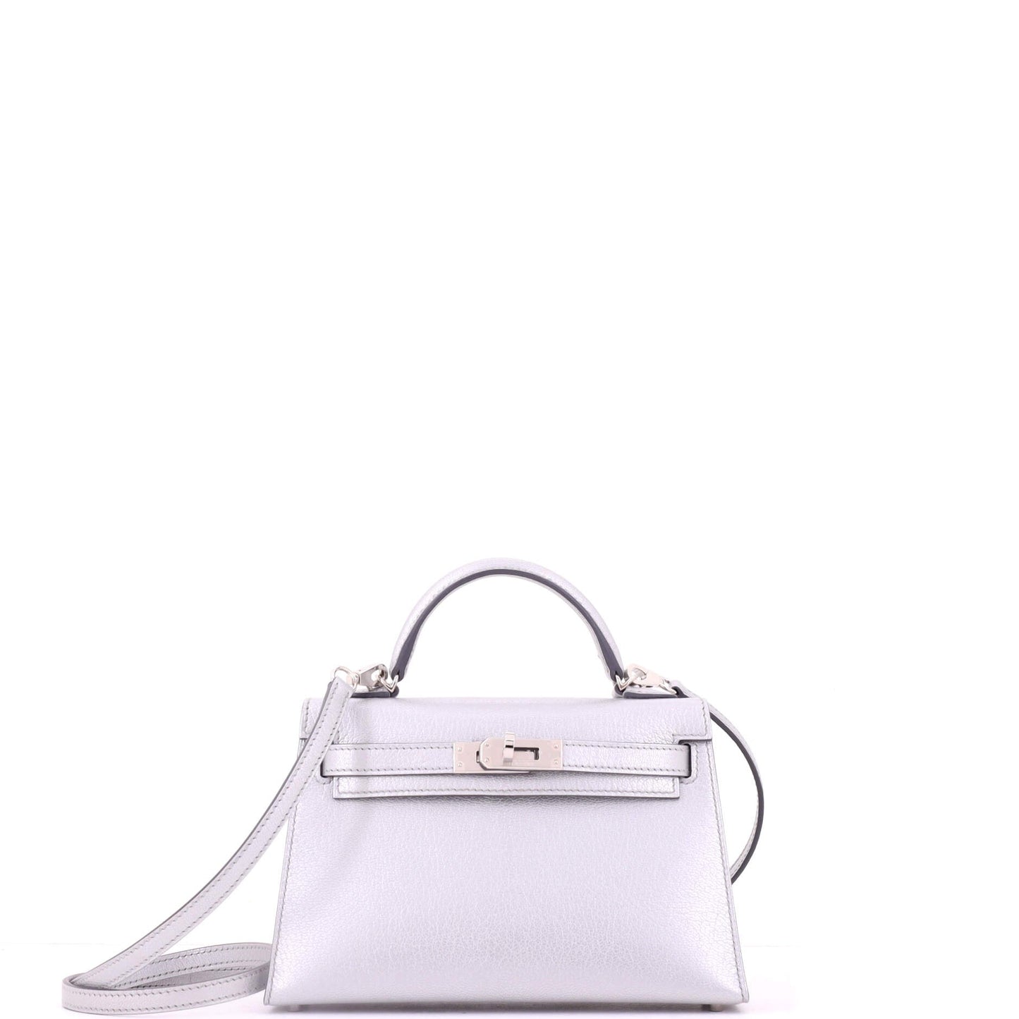Kelly Mini II Bag Metallic Chevre Chamkilight with Palladium Hardware 20