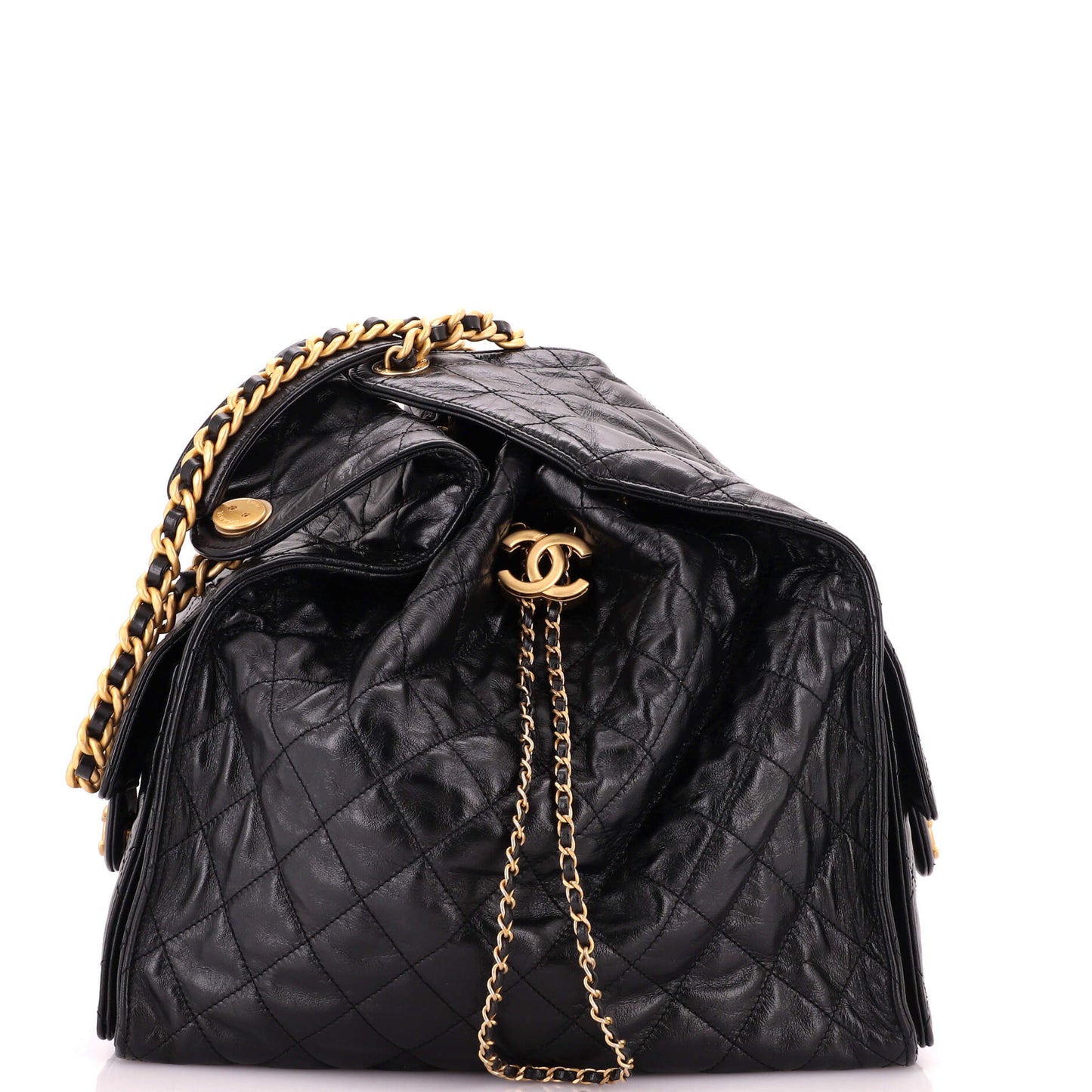25 Hobo Bag Quilted Shiny Crumpled Calfskin Medium