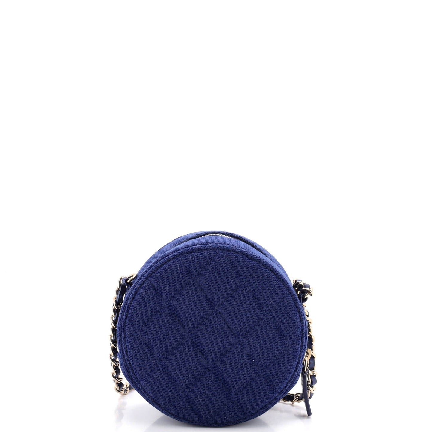 Round Clutch with Chain Quilted Jersey Mini