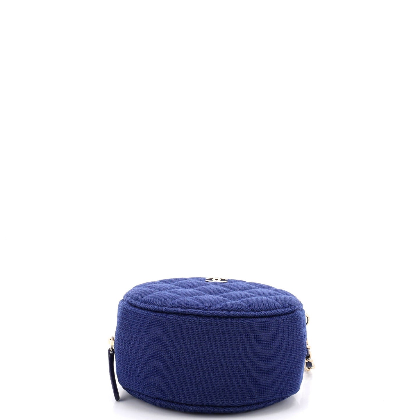 Round Clutch with Chain Quilted Jersey Mini