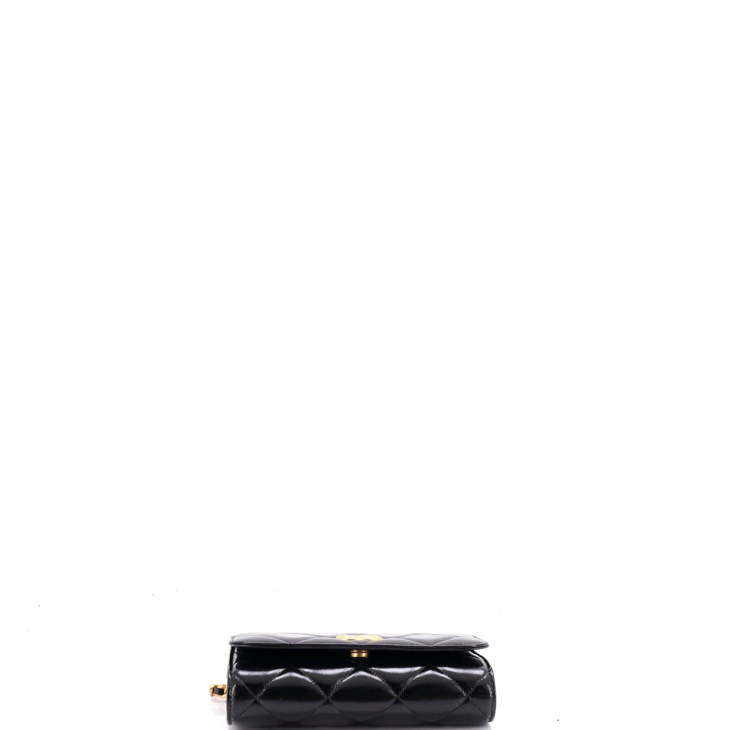 CC Medallion Wallet on Chain Quilted Shiny Lambskin