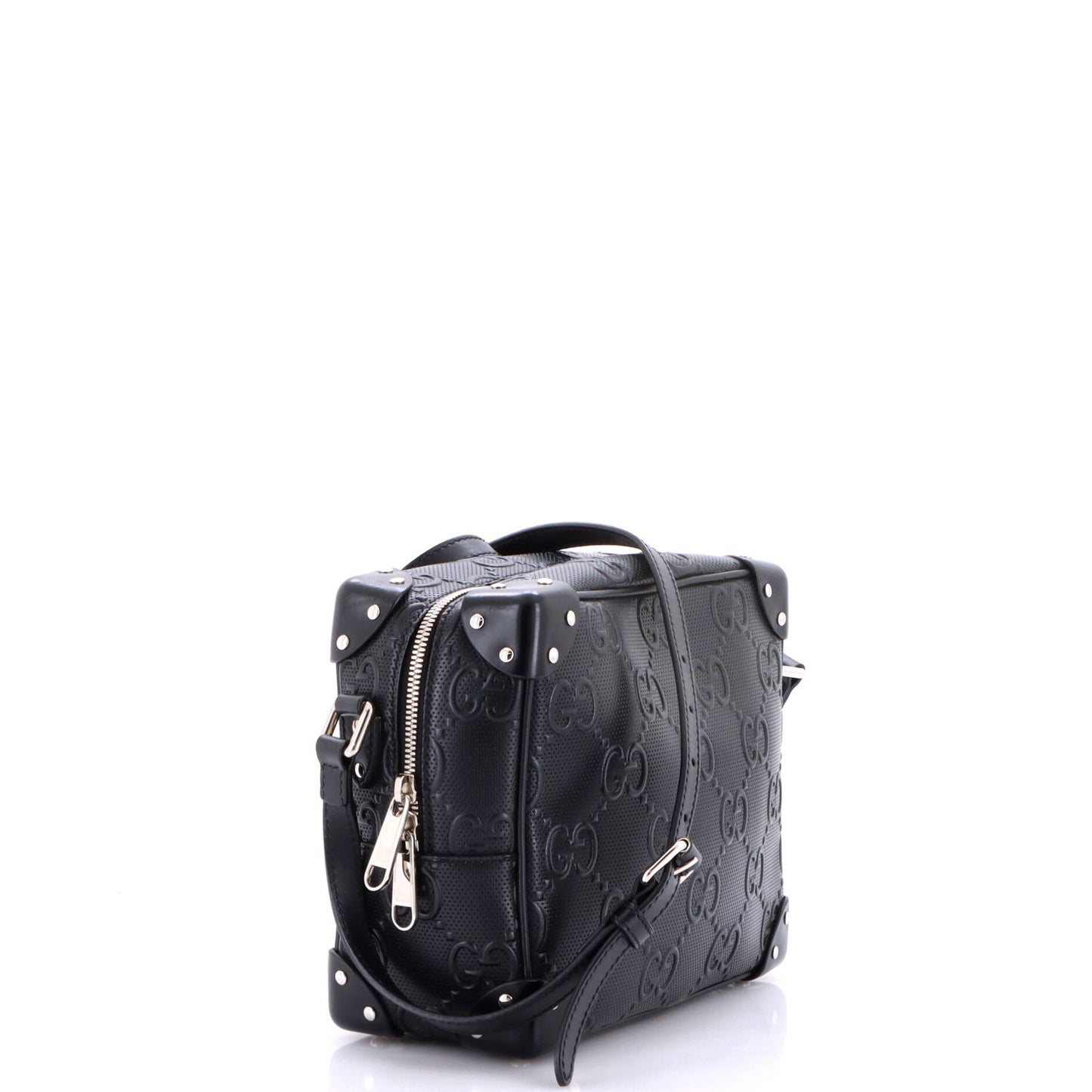Square Shoulder Bag GG Embossed Perforated Leather