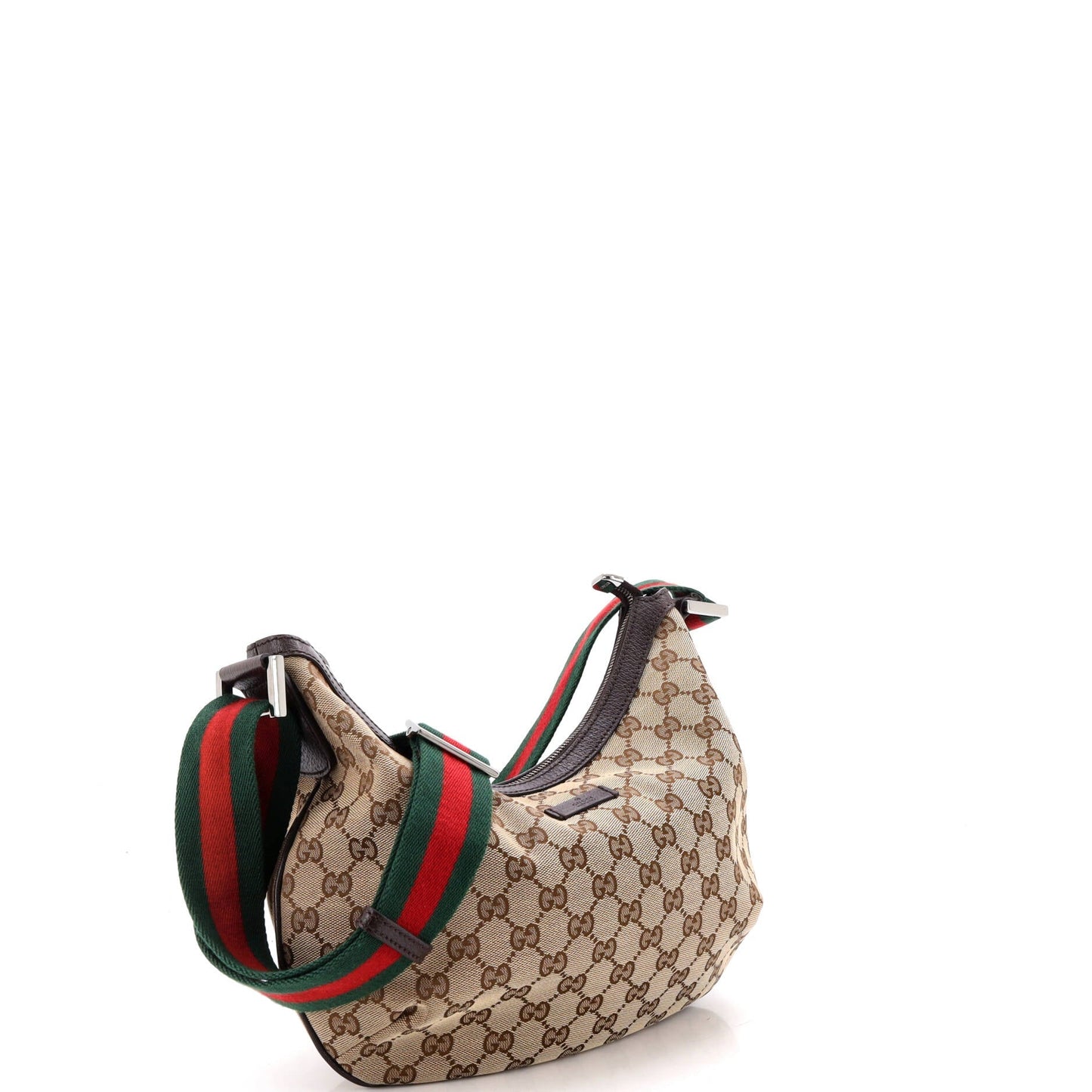 Saddle Zip Messenger Bag GG Canvas with Leather Medium