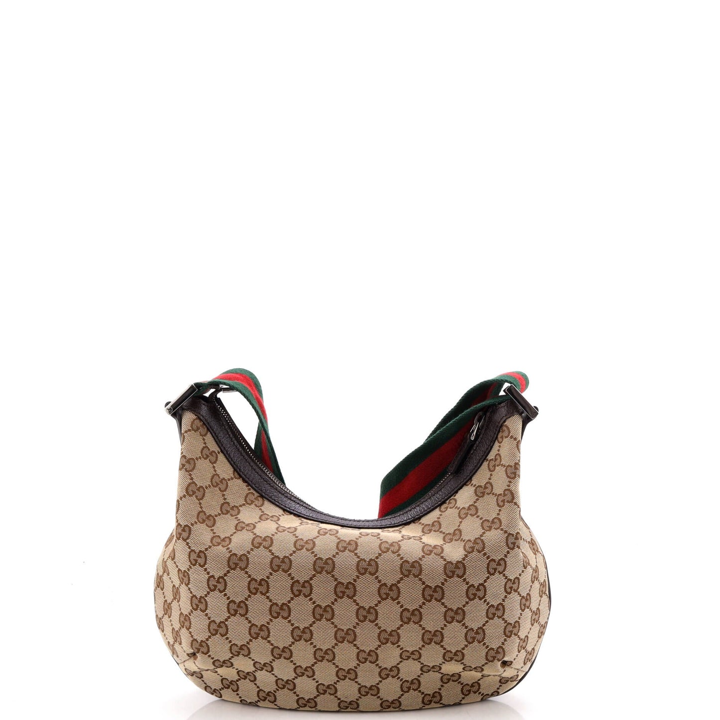 Saddle Zip Messenger Bag GG Canvas with Leather Medium