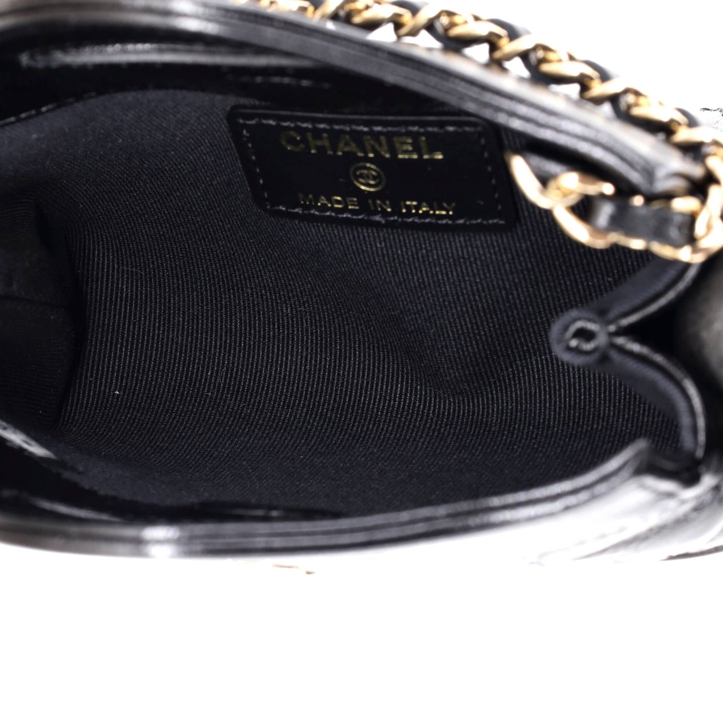 31 Shopping Bag Clutch with Chain Quilted Shiny Crumpled Calfskin Nano